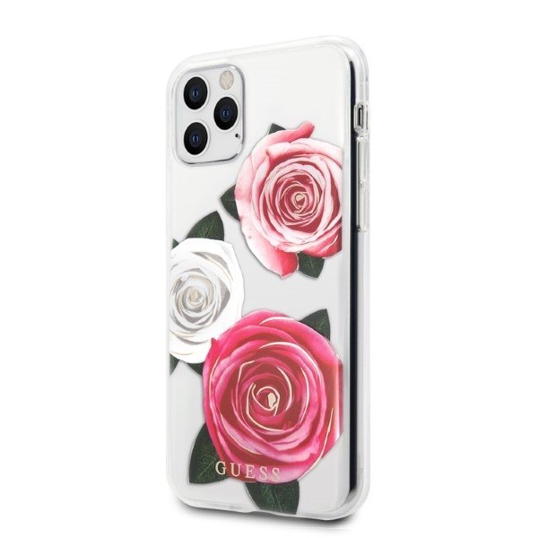 Guess GUHCN58ROSTRT iPhone 11 Pro transparent hardcase Flower